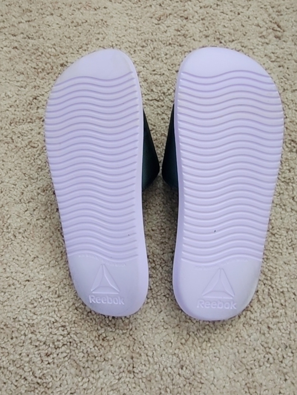 Reebok Women's Black & Light Purple Slide Sandals - Picture 3 of 4